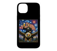 Le président américain Lincoln on Eagle Drinking Beer & USA Flag Coque pour iPhone 14 Plus