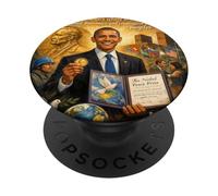 Le président Barack Obama lauréat du Prix Nobel des Droits de l'homme PopSockets PopGrip Adhésif