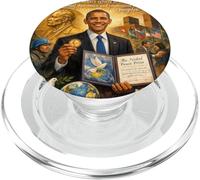Le président Barack Obama lauréat du Prix Nobel des Droits de l'homme PopSockets PopGrip pour MagSafe