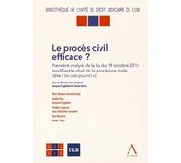 Le procès civil efficace ? Sous la direction de jacques englebert, xavier taton - Collectif - Anthemis - broché - Etude