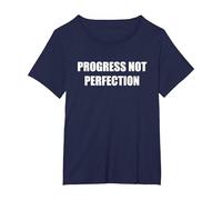 Le progrès, Pas la Perfection T-Shirt, Femme Grandes Tailles, Bleu Marine, 4X