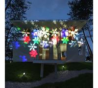 Le Projecteur Solaire De Flocon De Neige De Noël LED Allume Le Projecteur Imperméable De Chutes De Neige Allume La Lampe Extérieure De Paysage De Jardin Pour L'usage De Noël De Noce,Coloré