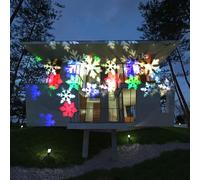 Le Projecteur Solaire De Flocon De Neige De Noël LED Allume Le Projecteur Imperméable De Chutes De Neige Allume La Lampe Extérieure De Paysage De Jardin Pour L'usage De Noël De Noce,Coloré