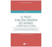 Le Projet D'un Code Européen Des Affaires