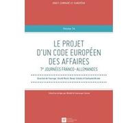 Le Projet D'un Code Européen Des Affaires