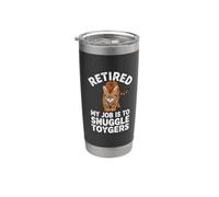 Le propriétaire d'un Toyger a pris sa retraite. Mon travail consiste à blottir un amoureux des chats avec humour Gobelet isotherme en acier inoxydable double paroi