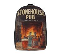 Le pub Stonehouse vous attend bientôt ! Sac à dos scolaire imprimé en 3D pour enfants, idéal pour l'école et les voyages. Sac tendance et décontracté de 17 pouces pour les écoliers et les étudiants.
