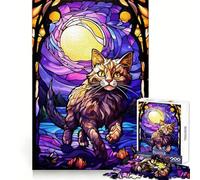 Le Puzzle Anggora Cat Moon Stain, 1000 pièces, idéal pour Les Adolescents, pour améliorer la mémoire, Les Loisirs à la Maison, Bords précis, Un Cadeau Exquis 38x52cm