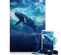 Le Puzzle Baleine Céleste Éthérée 1000 pièces pour Adultes, Jeu de logique mentale, Divertissement paisible, découpe Ferme, Cadeau précieux 38x52cm