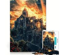 Le Puzzle Cathédrale des Roses de 1000 pièces pour Adultes Un Jeu intellectuel Relaxant et Amusant, Une œuvre d'art de qualité 38x26cm