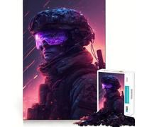 Le Puzzle Cyberpunk Soldier 1000 pièces pour Adolescents Jeu de logique Stimulant, détente et créativité Idée Cadeau d'anniversaire 38x52cm