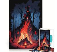 Le Puzzle de 1000 pièces Feu de Camp en Montagne pour Adolescents Un Puzzle Amusant et Relaxant pour développer sa mémoire et créer Une Belle Surprise 50x75cm