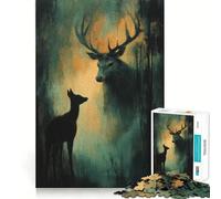 Le Puzzle de 1000 pièces l'appel du cerf pour Adolescents Jeu Intelligent et Relaxant, Assemblage du Motif Liste de souhaits du Père Noël 50x75cm