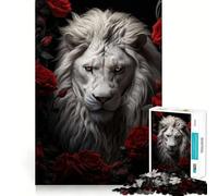 Le Puzzle de 1000 pièces Le Lion Blanc pour Adolescents Jeu de réflexion Simple et Amusant Découpe précise Choix du Père Noël 38x26cm