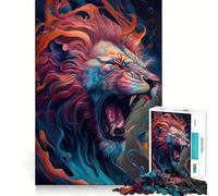 Le Puzzle de 1000 pièces Le Lion Rugissant pour Adolescents Jeu Intelligent et Relaxant, Assemblage du Motif, liste de souhaits du Père Noël 38x52cm