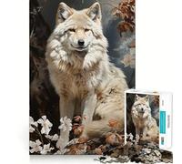 Le Puzzle de 1000 pièces Le Loup Blanc pour Adolescents, Jeu de logique et de Sens, Divertissement paisible, Bords Lisses, Cadeau créatif 50x75cm