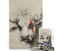 Le Puzzle de 1000 pièces Le Taureau pour Adolescents Jeu Intelligent et Relaxant, Assemblage du Motif Liste de souhaits du Père Noël 50x75cm