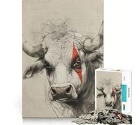 Le Puzzle de 1000 pièces Le Taureau pour Adolescents Jeu Intelligent et Relaxant, Assemblage du Motif Liste de souhaits du Père Noël 50x75cm