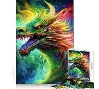 Le Puzzle Dragon Matcha Version 1000 pièces pour Adolescents, Jeu de réflexion et de complicité, pièce de Collection découpée avec précision 38x26cm