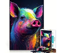Le Puzzle du Cochon Qui couine, 1000 pièces, pour Adolescents, Jeu de logique Solide, activité à la Maison, Bords Transparents, Cadeau précieux 50x75cm