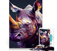 Le Puzzle du rhinocéros timide, 1000 pièces pour Adultes, défi cérébral, Moment paisible, œuvre d'art à Collectionner 38x26cm