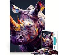 Le Puzzle du rhinocéros timide pour Adultes, 1000 pièces, Think Smart Toy, décoration Murale précise et Amusante 50x75cm