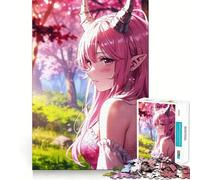 Le Puzzle enchanteur aux Cheveux Roses de 1000 pièces pour Adolescents Jeu Intelligent et Relaxant Assemblage du Motif Liste de souhaits du Père Noël 50x75cm