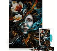 Le Puzzle La Femme aux Fleurs de 1000 pièces pour Adolescents, Un Jeu Stimulant pour l'esprit, Un Passe-Temps Calme, Une découpe précise, Un Joli Cadeau 38x26cm