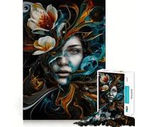 Le Puzzle La Femme Fleur de 1000 pièces pour Adolescents, Jeu de réflexion, activité à la Maison, découpe Premium, Cadeau de Noël 50x75cm