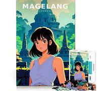 Le Puzzle La Fille et la lumière du Temple de 1000 pièces pour Adolescents Un Jeu d'adresse pour stimuler Le Cerveau, se détendre et s'évader, Un Cadeau attentionné 38x26cm