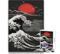 Le Puzzle La Fureur Silencieuse de Kanagawa de 1000 pièces pour Adultes:Un Jeu de réflexion et de création, Une idée Cadeau mémorable et touchante Dimensions:38x26cm