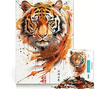 Le Puzzle La Majesté du Tigre 1000 pièces pour Adolescents, Jeu de logique Solide, activité à la Maison, Bords Nets, Cadeau précieux 50x75cm