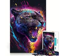 Le Puzzle La panthère excitée de 1000 pièces pour Adultes stimule la mémoire, Passe Un Moment agréable et Assemble Une Image d'art 50x75cm