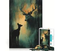 Le Puzzle l'appel du Cerf de 1000 pièces pour Adolescents Un Jeu de logique Stimulant pour se détendre, idéal comme Cadeau d'anniversaire 38x52cm