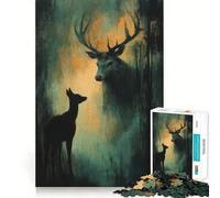 Le Puzzle l'appel du cerf pour Adolescents 1000 pièces, Un Jeu d'entraînement cérébral Simple et Amusant, Un Cadeau précieux 38x26cm