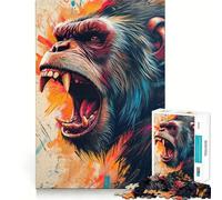 Le Puzzle Le Gorille en colère de 1000 pièces pour Adultes stimule la mémoire, Passe Un Moment agréable et Assemble Une Image d'art 38x26cm