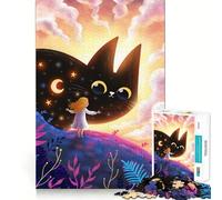 Le Puzzle Le rêve étoilé du Chat pour Adolescents, 1000 pièces, Jouet cognitif, Loisir Silencieux, Bords de qualité supérieure, Cadeau de Noël 38x26cm