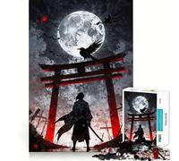 Le Puzzle Le samouraï Solitaire et Le Corbeau pour Adolescents, 1000 pièces, Jouet cognitif, Loisir Silencieux, Finition Premium, Cadeau de Noël 38x26cm