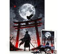 Le Puzzle Le samouraï Solitaire et Le Corbeau pour Adolescents, 1000 pièces, Jouet cognitif, Loisir Silencieux, Finition Premium, Cadeau de Noël 38x26cm