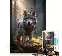 Le Puzzle Loup 1000 pièces pour Adultes, Jeu de réflexion Stimulant, Objet de Collection à découper avec précision 38x26cm