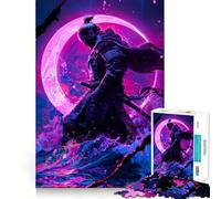 Le Puzzle Moon Samurai de 1000 pièces pour Adolescents Un Jeu Stimulant pour l'esprit, Un Passe-Temps Calme, Une découpe précise et Un Joli Cadeau 38x52cm