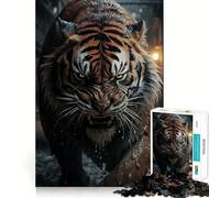 Le Puzzle Predator Tiger de 1000 pièces pour Adolescents Un Jeu de logique Stimulant pour se détendre et créer des Effets visuels clairs, idéal comme Cadeau d'anniversaire 38x26cm