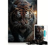 Le Puzzle Predator Tiger de 1000 pièces pour Adultes, Jeu de réflexion, Divertissement d'intérieur, Bords précis, Objet de Collection 50x75cm