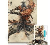 Le Puzzle samouraï Loup de 1000 pièces pour Adolescents, Jeu de logique et de Sens, Divertissement paisible, Bords Lisses, Cadeau créatif 38x52cm