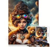 Le Puzzle Steampunk Aventurier 1000 pièces pour Adolescents, Jeu de réflexion, activité à la Maison, découpe Premium, Cadeau de Noël 38x26cm