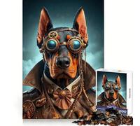 Le Puzzle Steampunk Doberman 1000 pièces pour Adolescents stimule la mémoire, se détend et s'amuse Bords précis Un Cadeau attentionné 50x75cm