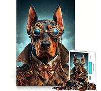 Le Puzzle Steampunk Doberman 1000 pièces pour Adolescents stimule la mémoire, se détend et s'amuse Bords précis Un Cadeau attentionné 50x75cm