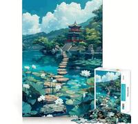 Le Puzzle Temple de 1000 pièces pour Adultes, Un Jeu Stimulant pour Le Cerveau, Un Moment de détente, Une œuvre d'art à Collectionner aux Contours Nets 38x26cm