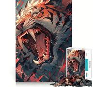 Le Puzzle Tête de Tigre rugit de 1000 pièces pour Adolescents Jeu de logique et de Sens, Divertissement paisible, Bords Lisses, Cadeau créatif 50x75cm
