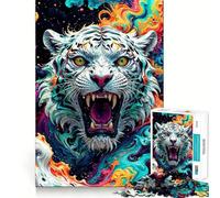 Le Puzzle Tigre Blanc pour Adolescents, 1000 pièces, améliore la mémoire, Calme et Amusant, Bords précis, Cadeau Artistique 38x26cm